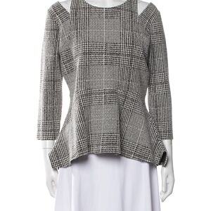 Donna Karan Black and White Checkered Blouse